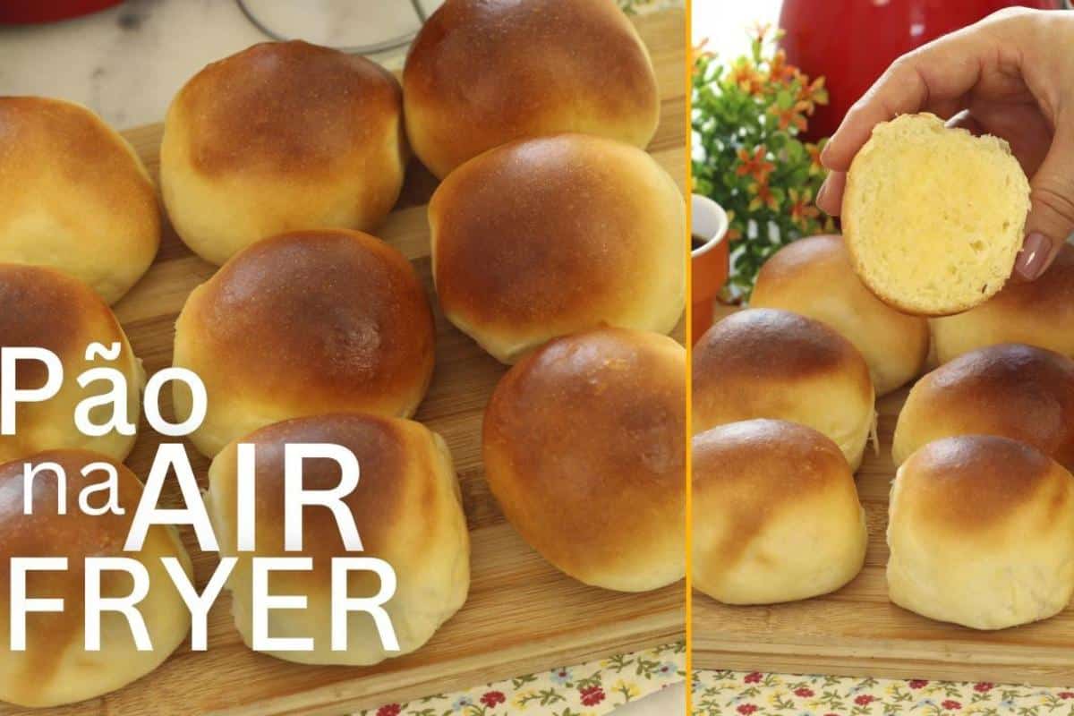 Pão quentinho super rápido pãozinho na air fryer bem fácil de fazer