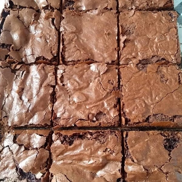 Brownie De Chocolate Cortado Em Quadradinhos
