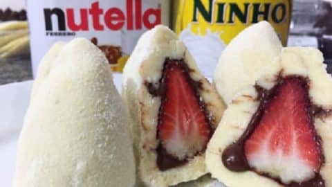 Coxinha de Leite Ninho - Feita com Morango e Nutella - Receita Toda Hora