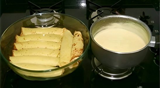 Panqueca De Frango Ao Molho Branco No Fogão