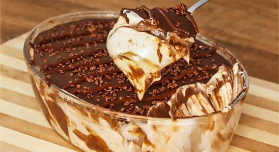 Sobremesa gelada de leite ninho trufado