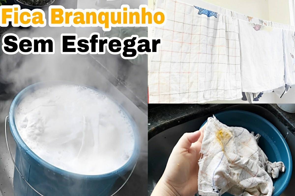 Misturinha caseira para deixar seus panos de prato brancos sem fazer esforço