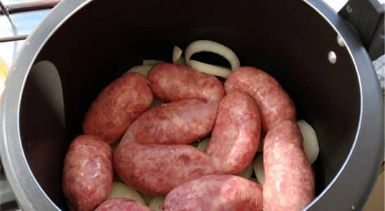 linguiça assada na panela de pressão