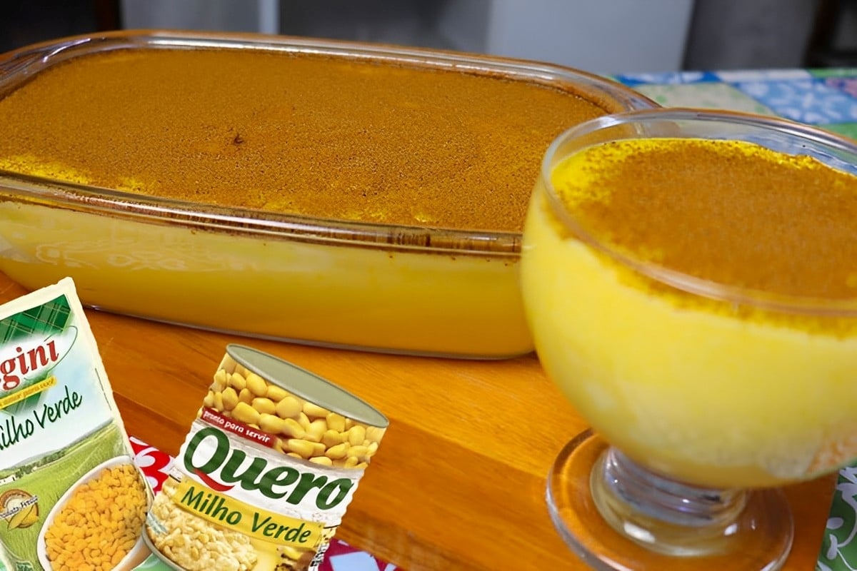 Curau de milho de latinha delicioso cremoso e muito f&aacute;cil de preparar