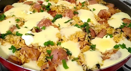 Arroz Cremoso Com Linguiça