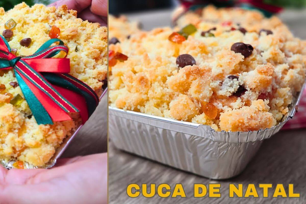 Pão cuca de natal uma opção de lanche e café da manhã delicioso para os ...