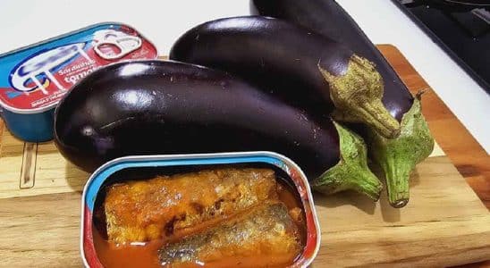 berinjela com sardinha