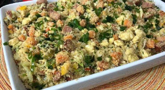 farofa de arroz amanhecido