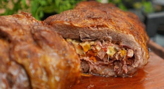 fraldinha assada e recheada