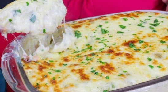 bacalhau cremoso na travessa