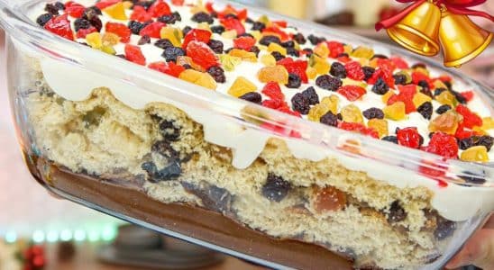 pavê natalino com panetone