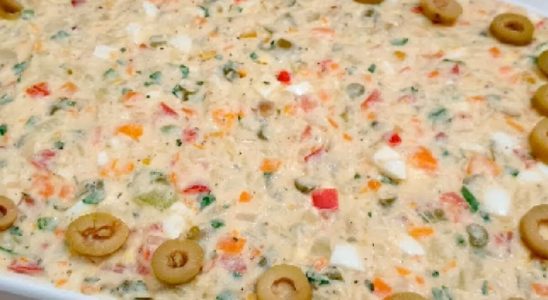 salada cremosa de maionese