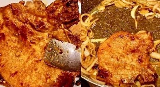 bisteca de porco suculenta