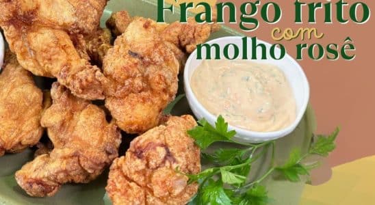 frango frito com molho rosê