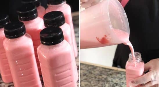 iogurte caseiro de morango