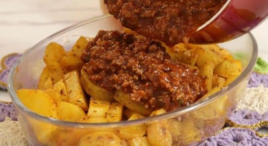 carne moída gratinada