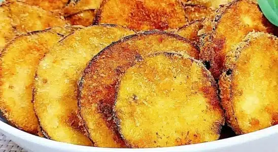 Aprendi a fazer berinjela empanada sequinha e crocante que não fica engordurada 1 berinjela empanada