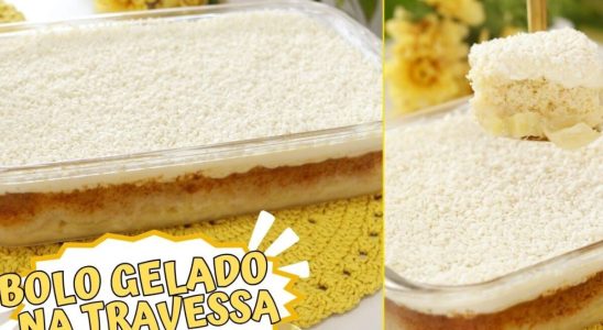 Bolo gelado de abacaxi na travessa: você escolher se vai ser sobremesa ou lanche da tarde 4 bolo gelado de abacaxi