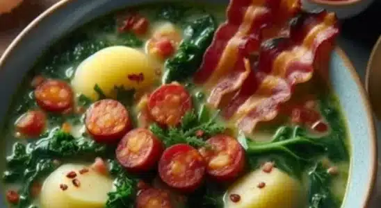Receita de caldo verde com bacon: um prato leve e cheio de sabor para você saborear 2 caldo verde com bacon