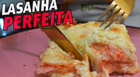 Lasanha com massa diferente: de presunto e queijo para fazer na hora do almoço 1 Lasanha com massa diferente