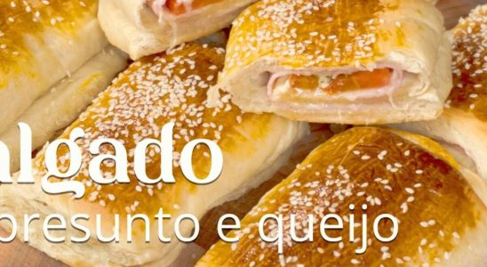 Salgado de presunto e queijo com recheio saboroso e suculento 3 salgado de presunto e queijo