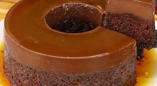 bolo pudim de chocolate