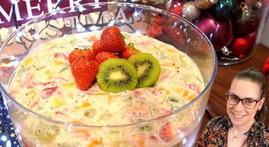 salada de frutas cremosa