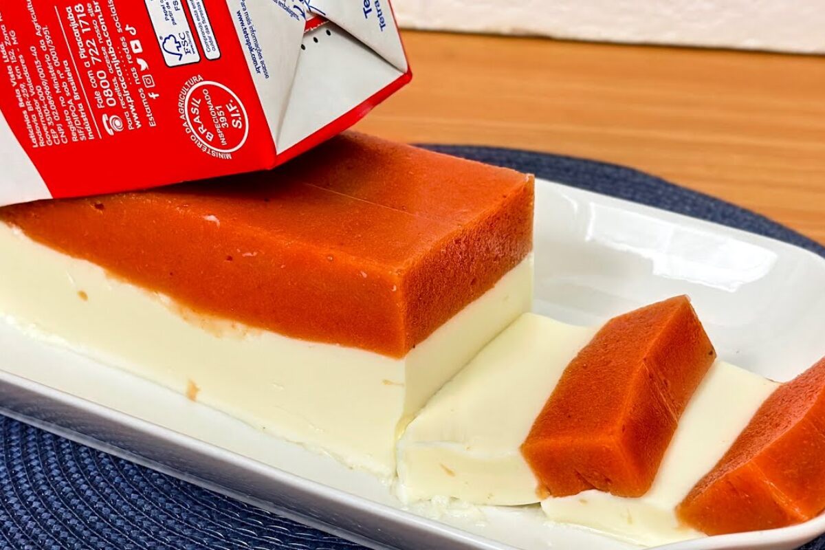 sobremesa na caixa de leite