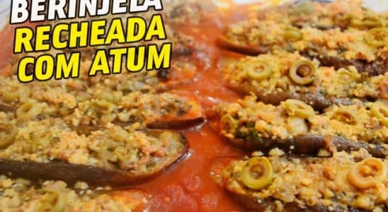 berinjela recheada com atum
