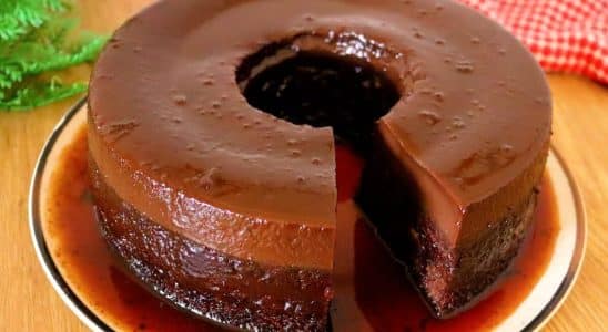 bolo pudim de chocolate