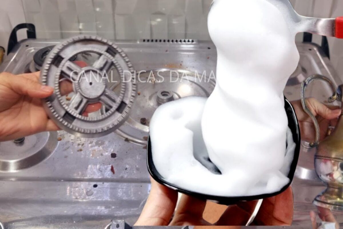 espuma para limpar fogão