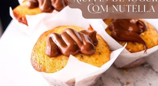 muffin de iogurte com Nutella