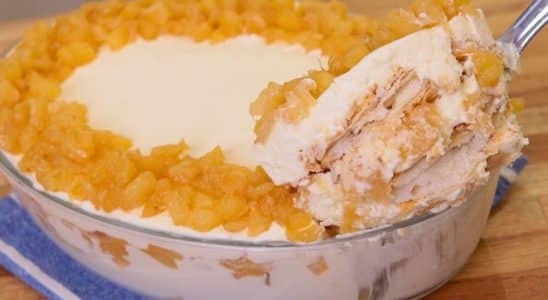 pavê de nata com abacaxi