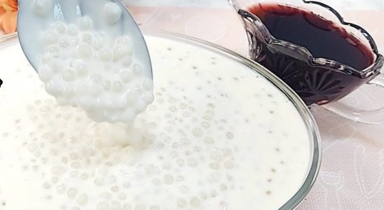 sagu de leite cremoso