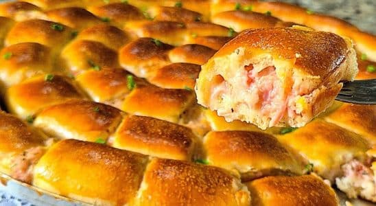 salgado de presunto e queijo