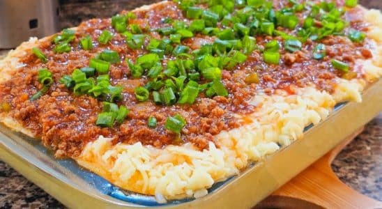 angu com carne moída