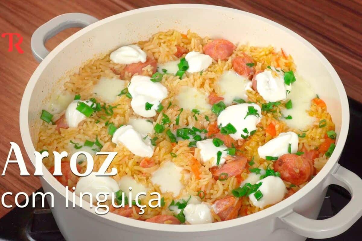 arroz com linguiça