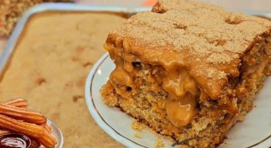 bolo churros de doce de leite