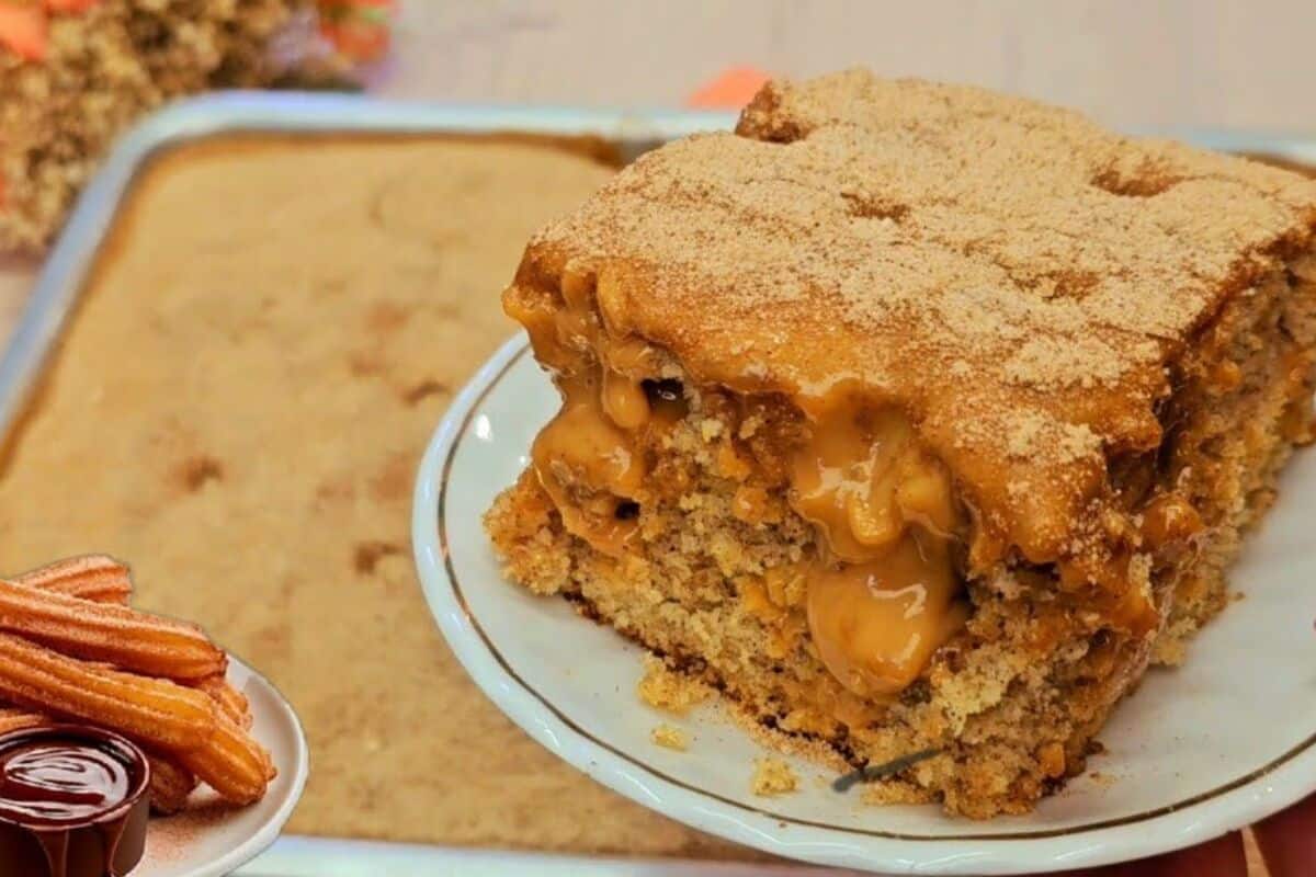 bolo churros de doce de leite