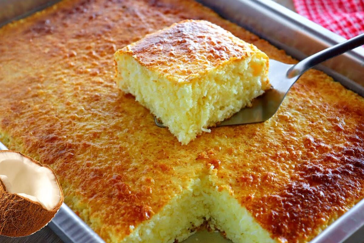 Bolo cocada sem farinha molhadinho e muito saboroso que vai surpreender quem provar 180 bolo cocada sem farinha
