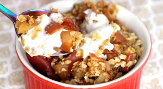 crocante de maçã e aveia