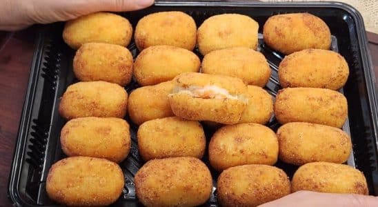 croquete de camarão