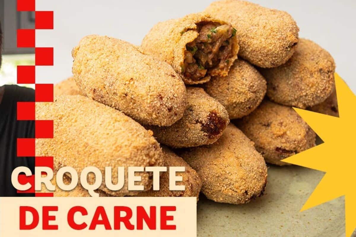 Croquete de carne sequinho por fora e com recheio saboroso por dentro 181 croquete de carne