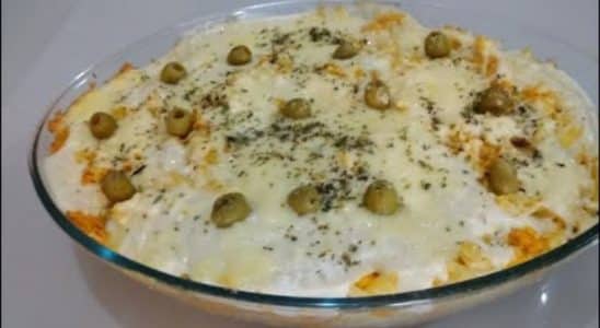 macarrão cremoso com frango