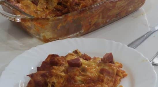 macarronada recheada ao forno