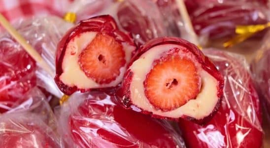 morango do amor no palito