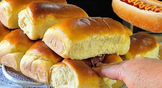 pão de cachorro quente caseiro