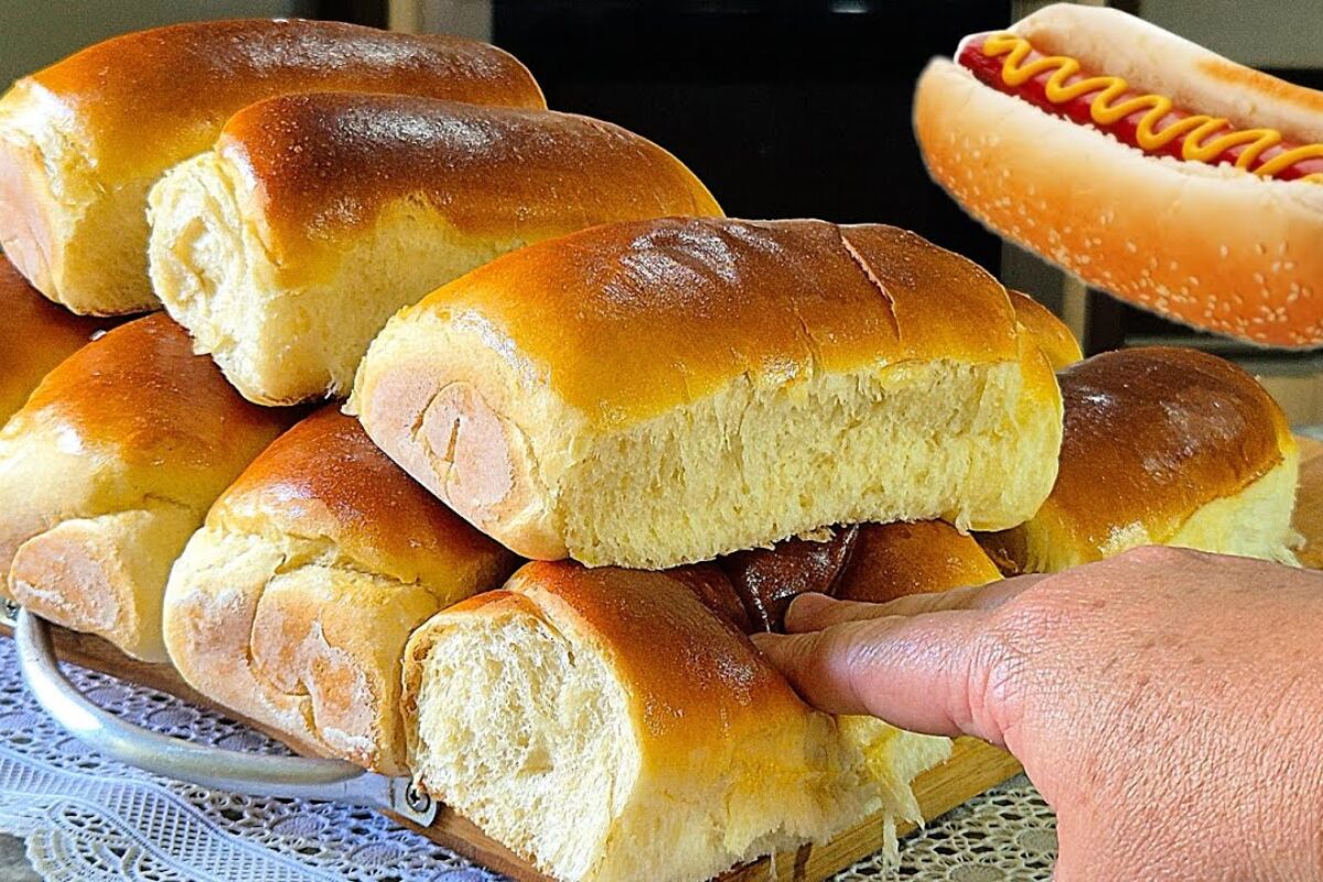 pão de cachorro quente caseiro