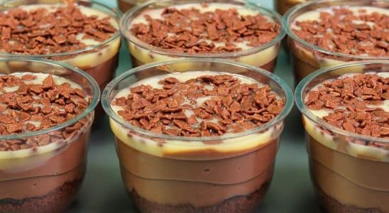 sobremesa de chocolate no pote