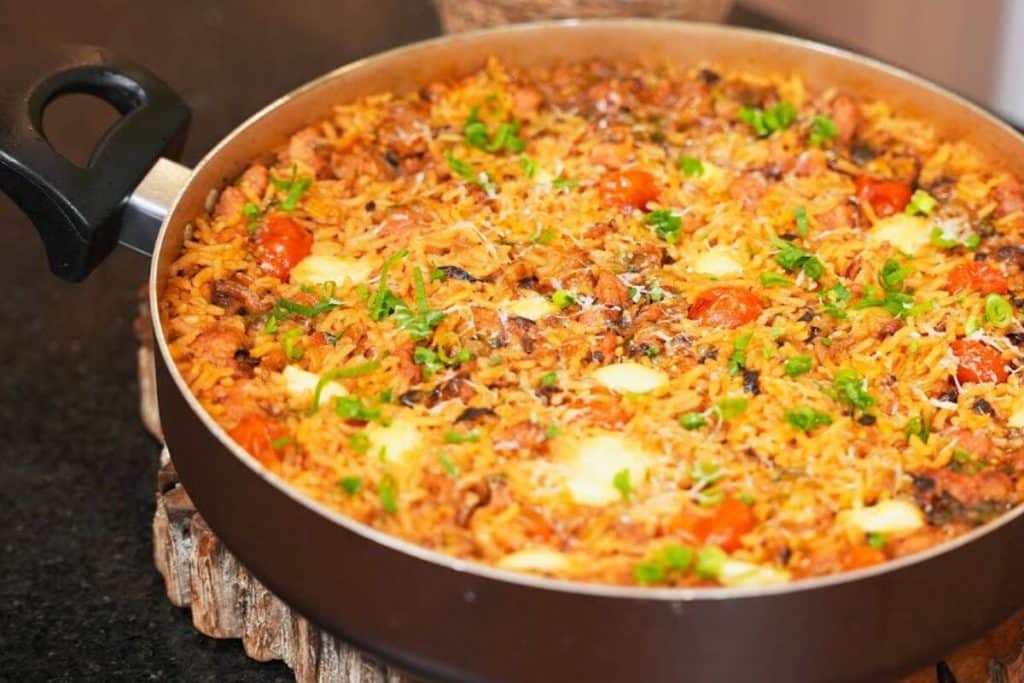 arroz com cebola queimada